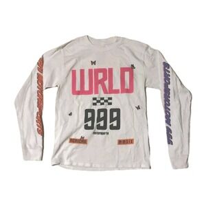 Juice Wrld 999 Club Motorsports Long Sleeve T-Shirt Size Small White